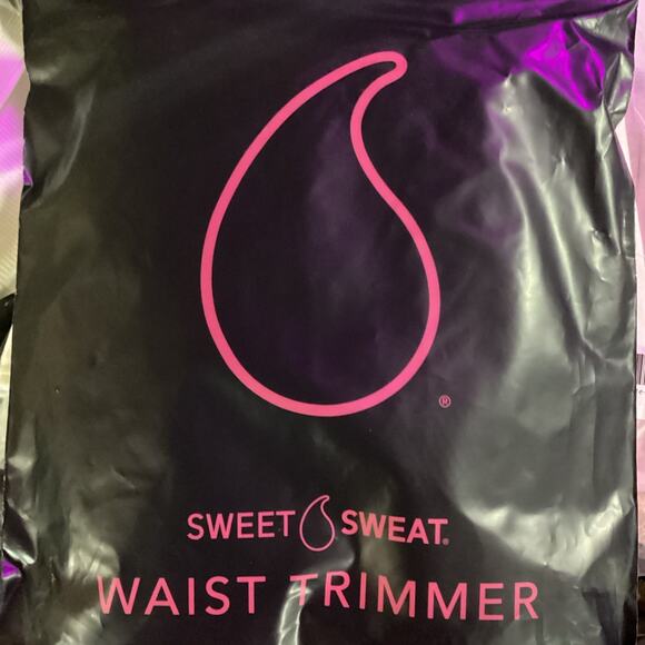 Sweet Sweat Waist Trimmer Band (Women & Men) - Trainer Belt - Black Pink Size M - Picture 3 of 3